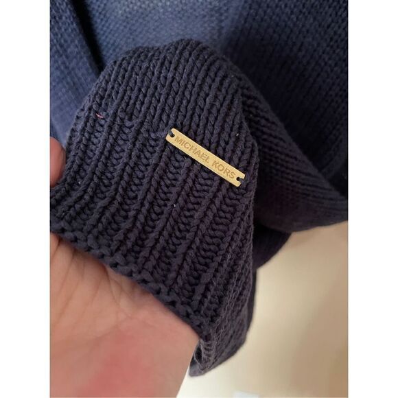 Michael Kors Open Front Cardigan Short Sleeve Small Navy Blue - Picture 5 of 6